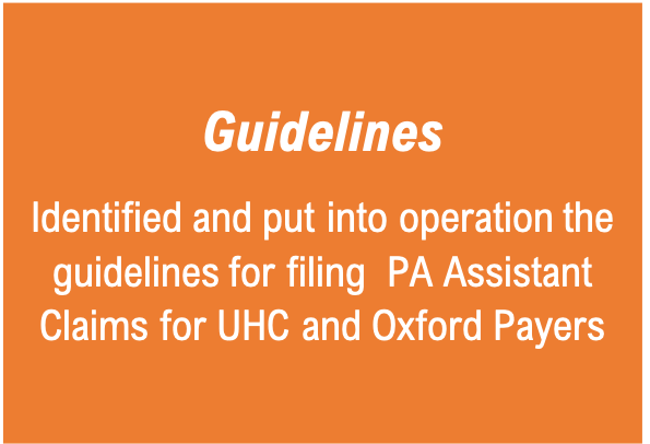 Chart showing physician assistant claims submission guidelines results