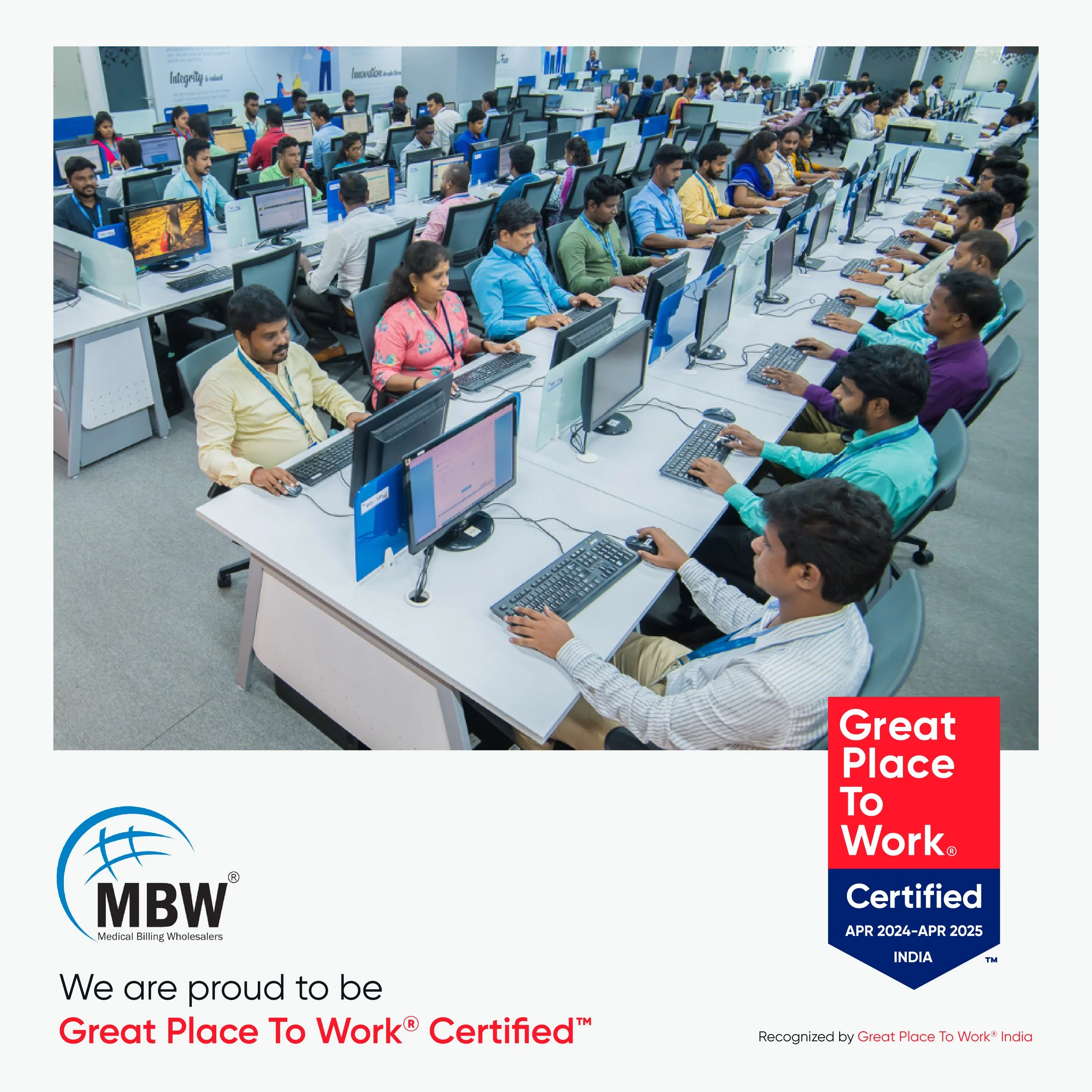Great Place To Work certification social media announcement